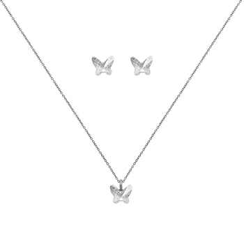 lolaandgrace Micro Butterfly Necklace and Earrings Set